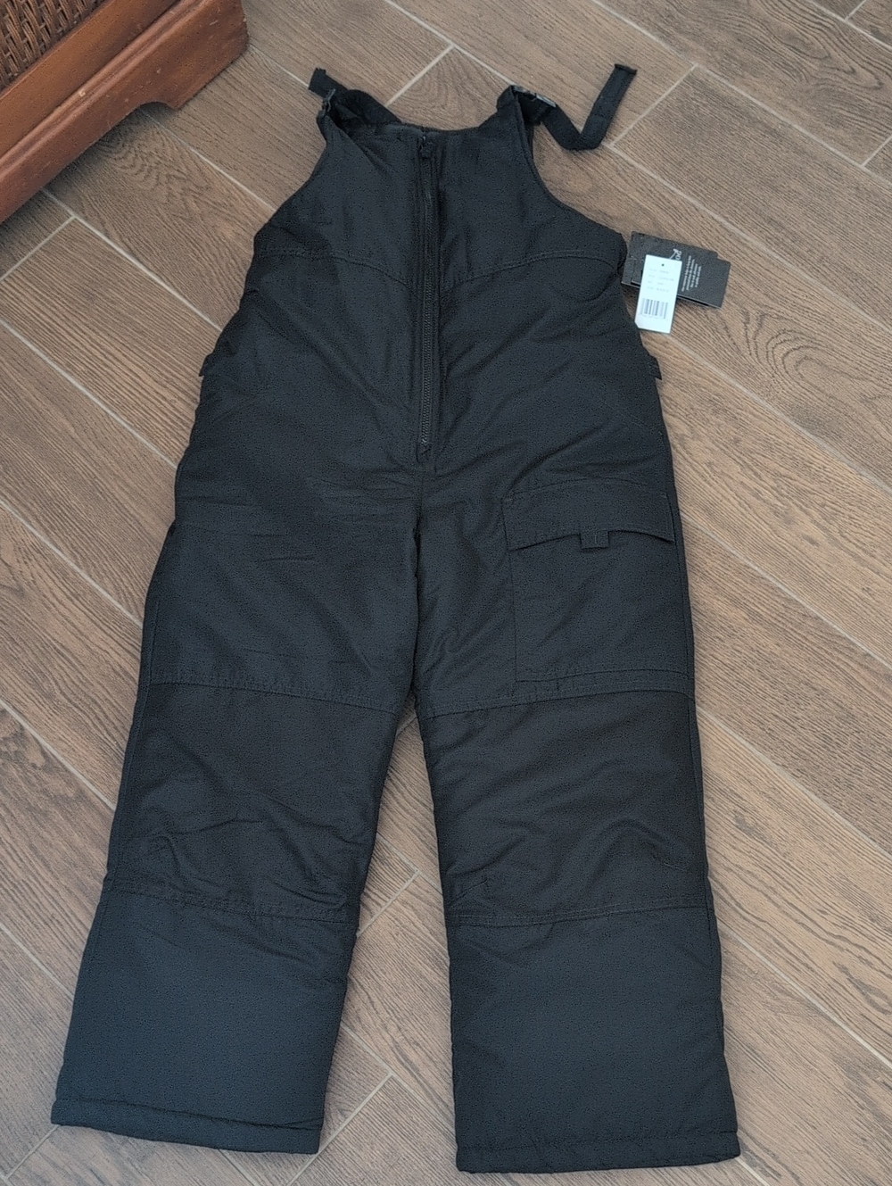 NWT London Fog Kids Black Snow Suit Bibs Size 8 Husky